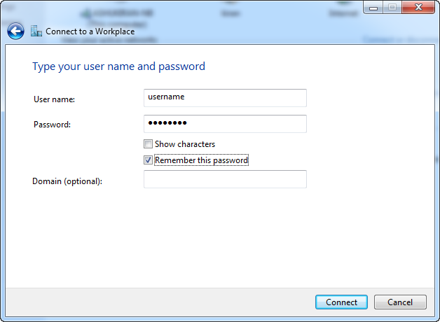 Step 5 - Ace L2TP VPN - Type username and password