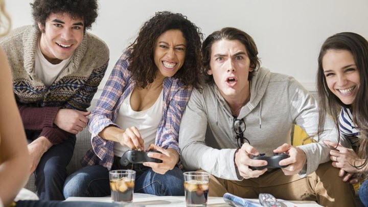People playing video games